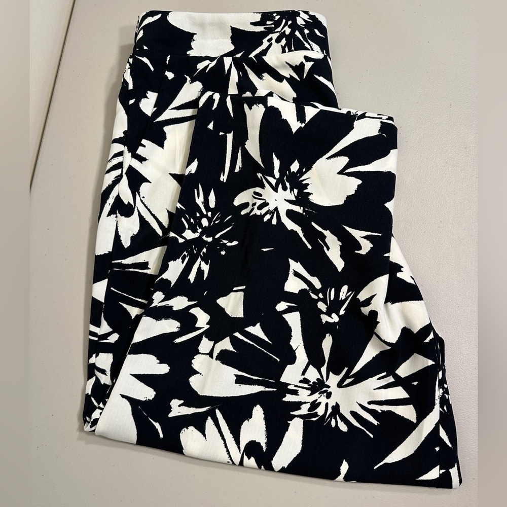 Nine West Black and White Wide Leg Pants